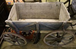 A small Victorian pine dog cart