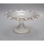 A Victorian ice glass tazza, 2nd half 19th century, 23.5cm diameterCONDITION: Provenance - Andrew