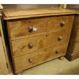 A Victorian pine chest, width 89cm depth 42cm height 81cm