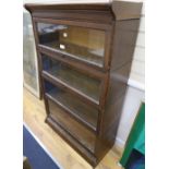 An early 20th century oak Globe Wernicke-style oak four section bookcase, width 87cm depth 36cm