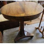 An early Victorian circular rosewood occasional table, diameter 57cm height 71cm