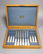 A set of ten William IV mother of pearl handles dessert knives, Atkin & Oxley, Sheffield, 1836 and a