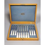 A set of ten William IV mother of pearl handles dessert knives, Atkin & Oxley, Sheffield, 1836 and a