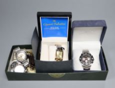 A Rotary Chronospeed gentleman's wristwatch (boxed) and a nine other fashion and vintage watches, to