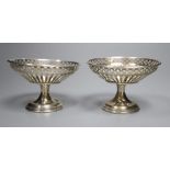 A pair of George V pierced silver bon bon stands, Birmingham, 1910, 56mm, 59 grams.CONDITION: Both