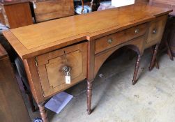 A Georgian mahogany breakfront sideboard, width 175cm, depth 51cm, height 92cm