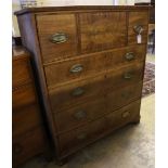 A Regency mahogany secretaire chest, width 109cm depth 51cm height 129cm