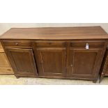 A French cherrywood buffet, width 192cm, depth 54cm, height 110cmCONDITION: Some light scuffing to