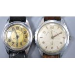 Two gentleman's steel manual wind wrist watches, Lira and boy's size Oyster Junior Sport, on leather