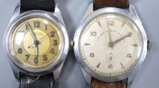 Two gentleman's steel manual wind wrist watches, Lira and boy's size Oyster Junior Sport, on leather