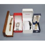 A collection of vintage and fashion ladies' wristwatches, including Sekonda, Pulsar, Black Hills