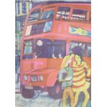 Rupert Shephard (1909-1992), linocut, 'The Bus', signed, numbered 56/60, 51 x 41cmCONDITION: