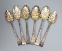 A pair of early George III silver Old English pattern 'berry spoon', Benjamin Cartwright II, London,