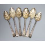 A pair of early George III silver Old English pattern 'berry spoon', Benjamin Cartwright II, London,