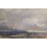 Attributed to David Cox Snr (1783-1859), watercolour, Rain swept landscape, 13.5 x 21cmCONDITION: