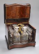 A 19th century French thuya wood liqueur set, height 28.5cmCONDITION: There is restoration to the