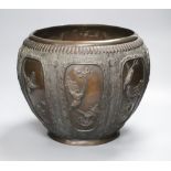 A Japanese bronze jardiniere, height 28cmCONDITION: There are several small repairs visible to the