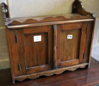 An Edwardian mahogany two door medicine cabinet, width 51cm depth 22cm height 40cm