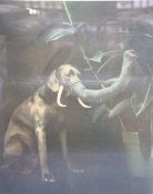 William Wegman (1943-), photographic silk screen, 'Elephant Dog', signed and dated 1988, 48/96, 73 x