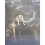 William Wegman (1943-), photographic silk screen, 'Elephant Dog', signed and dated 1988, 48/96, 73 x
