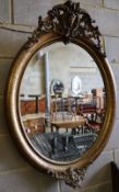 A Louis XVI style giltwood and gesso wall mirror, width 80cm height 115cm