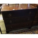 A late George III mahogany straight front chest of drawers, width 101cm depth 51cm height 90cm