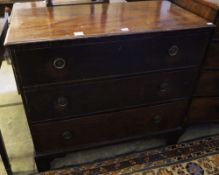 A late George III mahogany straight front chest of drawers, width 101cm depth 51cm height 90cm