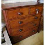A Victorian mahogany chest of drawers, width 110cm depth 51cm height 111cm