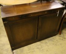 A military style mahogany and brass bound cabinet, width 109cm depth 37cm height 77cm