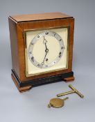 An Elliott Art Deco three train mantel clock, height 23.5cmCONDITION: Surface scratches to the