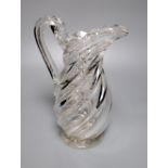 A wrythen glass water jug c.1825-40, Provenance - The Glass Circle Palace to Palace Oct 2003 at
