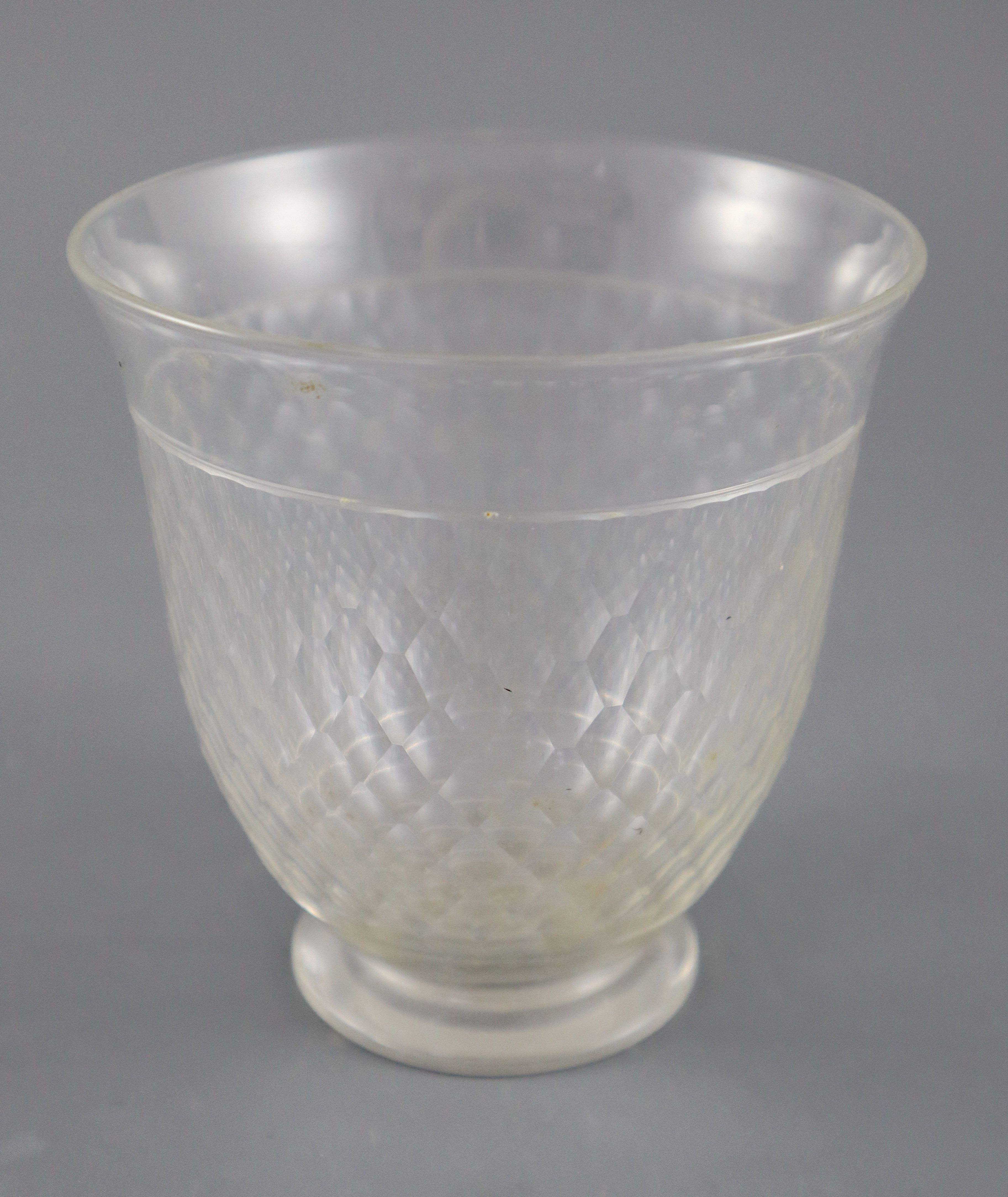 A Roman style faceted glass beaker, possibly James Powell & Co., 10.5cm highCONDITION: