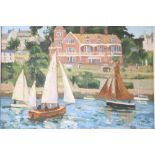 Eric Ward (1945-), oil on canvas, 'Salcombe Yacht Club', signed, 29 x 39cmCONDITION: Good original