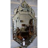A Venetian glass wall mirror, width 50cm height 94cm
