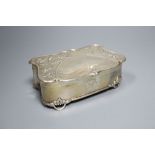 An Edwardian Art Nouveau silver trinket casket by Henry Matthews, with stylised floral decoration,