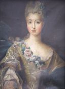 19th century French School, oil on canvas, Portrait of a lady, 64 x 48cmCONDITION: Canvas is not