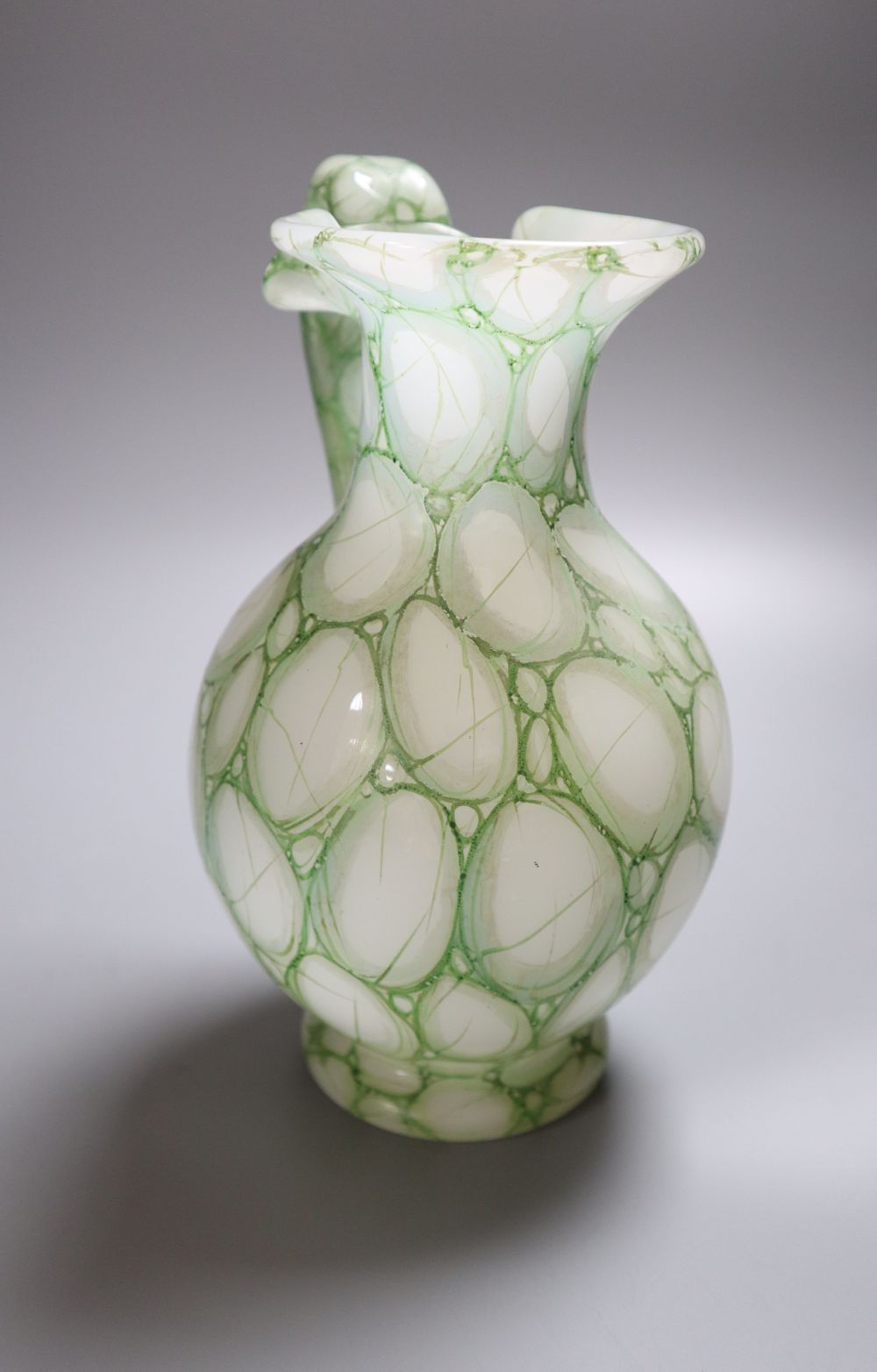 A Richardson style marbled opaline glass jug, late 19th century, ex The Glass Circle Palace to - Image 3 of 3