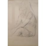 Attributed to Gwen John (1876-1939), pencil on paper, Study of a seated woman, 21 x 16.5cm