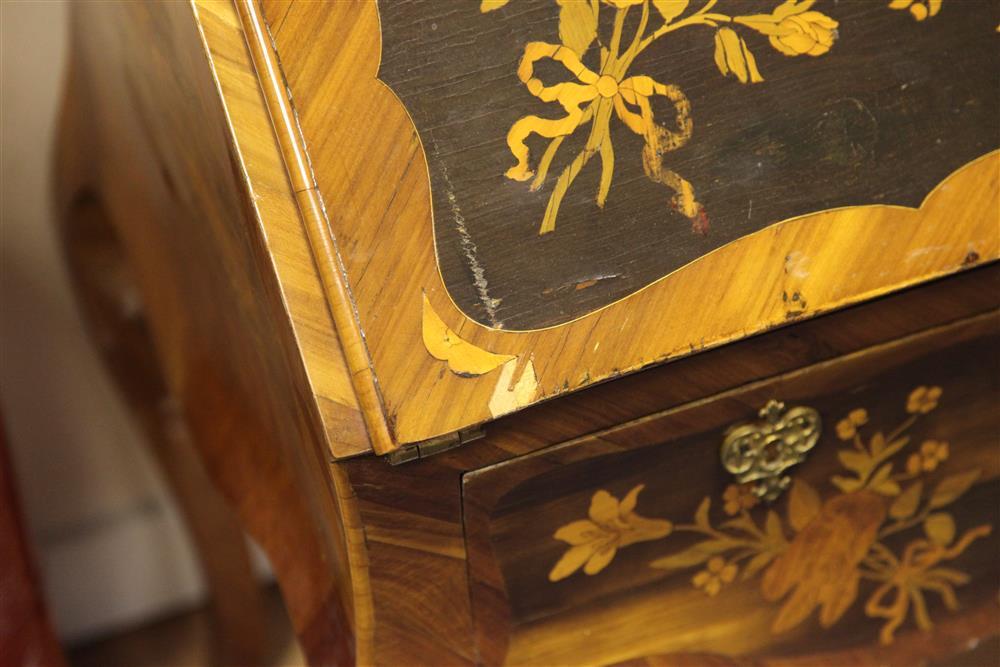 A German rococo marquetry bureau de dame, c.1765, in the manner of the Spindle Brothers, the fall - Image 2 of 10