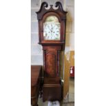 An early 19th century mahogany eight day longcase clock, height 208cm