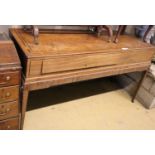 Longman and Broderip, London. A George III inlaid mahogany square piano, width 156cm, depth 56cm,