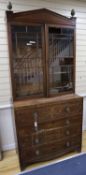 A Regency mahogany secretaire bookcase, width 106cm depth 51cm height 230cm