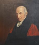 Early 19th century English School, oil on canvas, Portrait of a cleric, 75 x 62cmCONDITION: Oil on