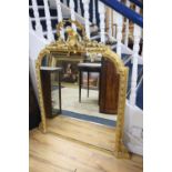 A Victorian gilt gesso overmantel mirror, width 110cm, height 125cm