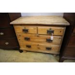 A small late Victorian pine chest, width 90cm, depth 47cm, height 80cm
