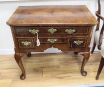 An early 18th century walnut lowboy, width 80cm, depth 50cm, height 74cm