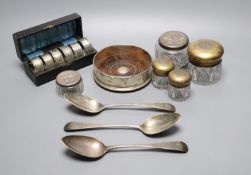 A set of three George III provincial silver Old English pattern table spoons, Dorothy Langlands,