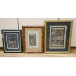 Three Indian miniatures paintings