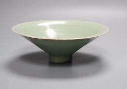 A Chinese celadon stem dish, 15.5cm