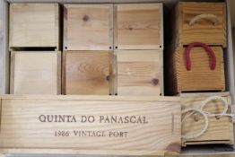 Twelve bottles of port; one Quinta do Panascal Vintage 1986, one St Michael's Finest Reserve, one